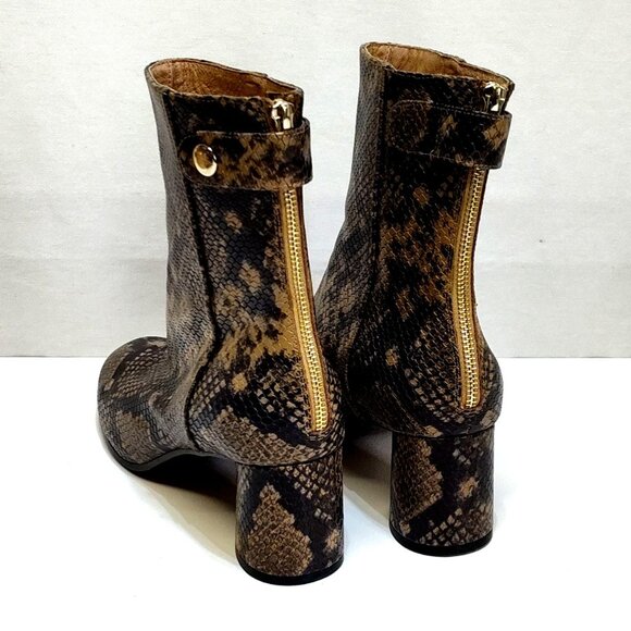 Joie Vero Cuoio Ramet Leather Python Ankle Boots Womens EUR 40 US 9.5 Block Heel - Picture 5 of 12
